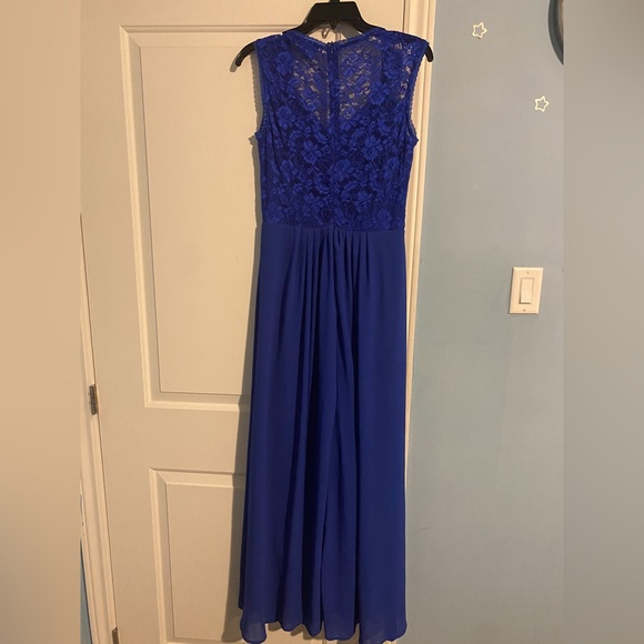 Long blue silk dress for proms, wedding, dinner party’s or Galway - Picture 2 of 2